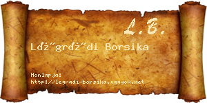 Légrádi Borsika névjegykártya